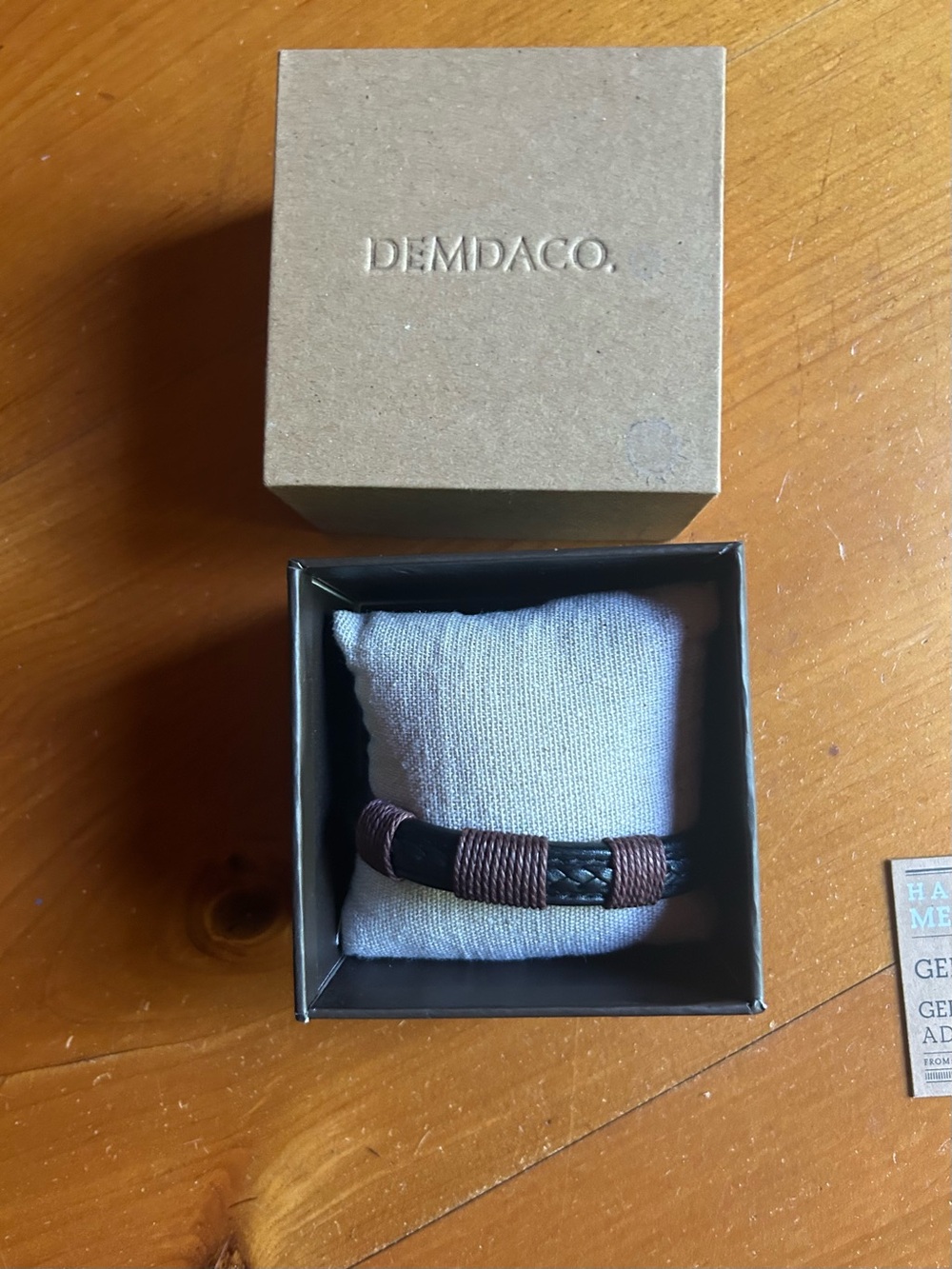 Demdaco Handcrafted Brown and Black Woven Leather Men's Bracelet